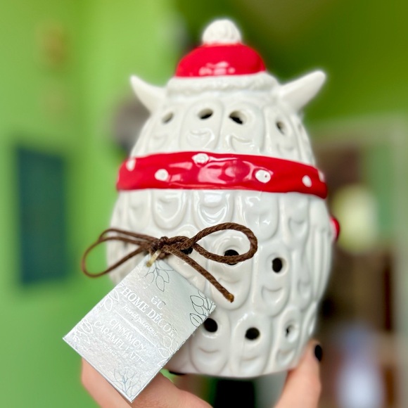 Christmas Festive Owl Nature Scented Cinnamon Caramel Latte Ceramic Accent - Picture 4 of 9